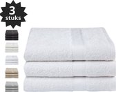 Droomtextiel® Luxe Badhanddoeken Wit 70x140 cm - 3 Stuks - Pure Katoen - Bad textiel - Heerlijk Zacht