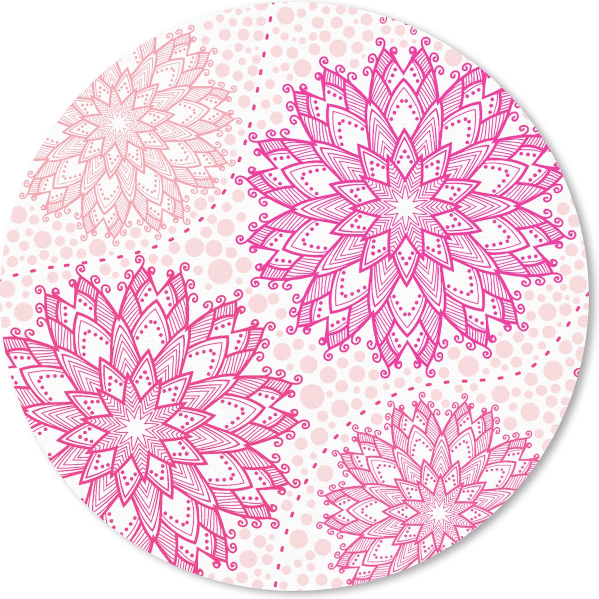 Muismat rond 30x30 cm - Mousepad Christmas - Sterren - Roze - Patronen - Ronde muismatten - Kerst - Cadeau - Kerstcadeau voor mannen en voor vrouwen
