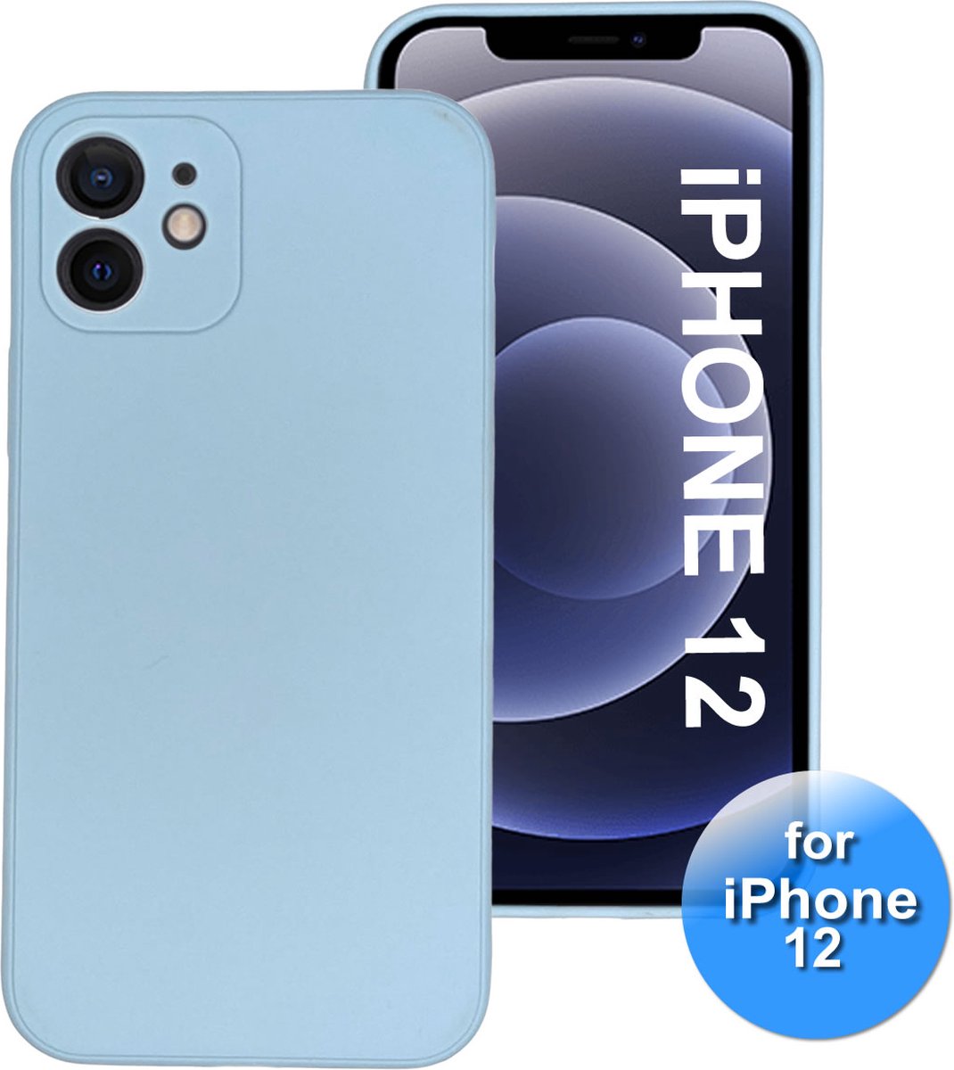 Hoesje geschikt voor iPhone 12 - telefoonhoesje - Back Cover - Siliconen - Grijs Blauw