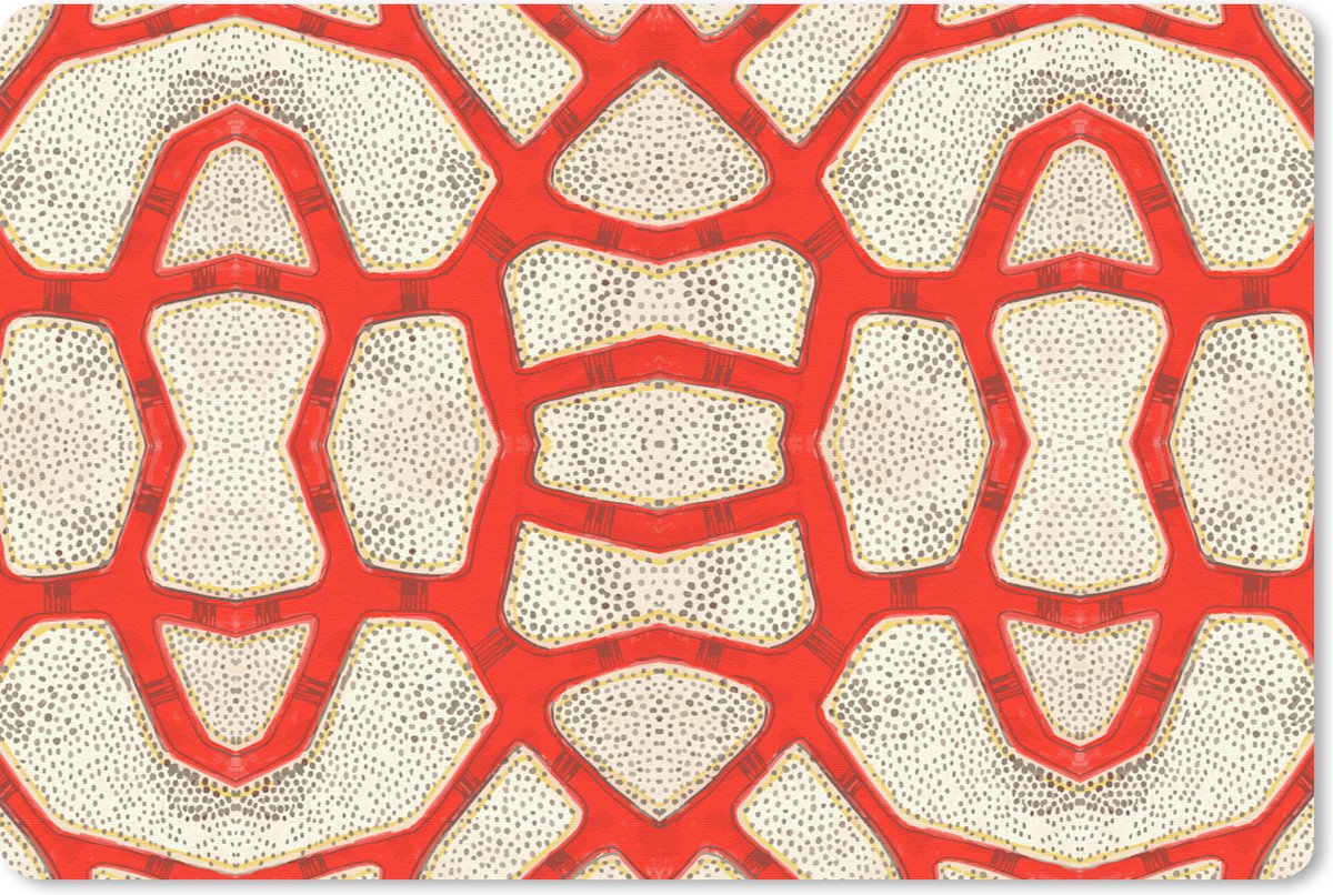 Muismat 27x18 cm - Mousepad Koraal - Rood - Wit - Design - Muismatten