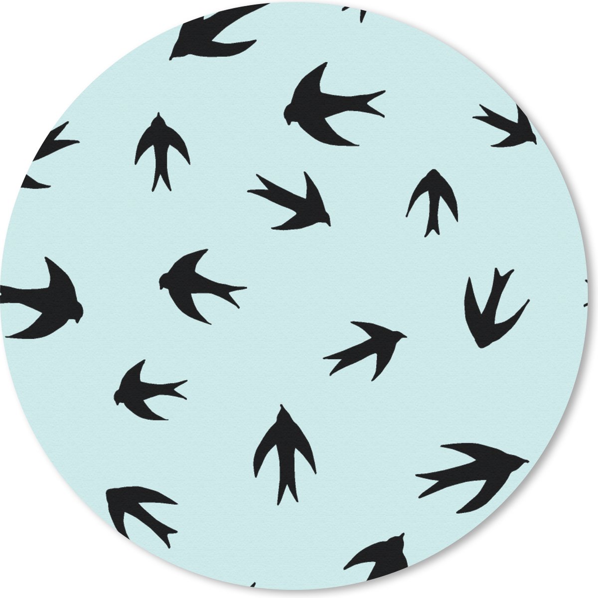 Muismat rond 40x40 cm - Mousepad Zwaluwen - Vliegen - Patronen - Ronde muismatten