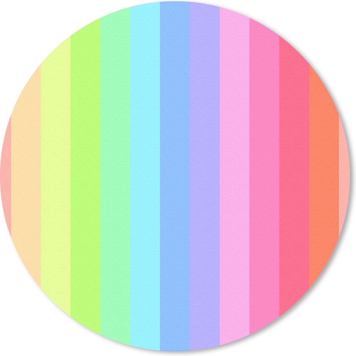 Muismat rond 40x40 cm - Mousepad Regenboog - Patronen - Pastel - Ronde muismatten