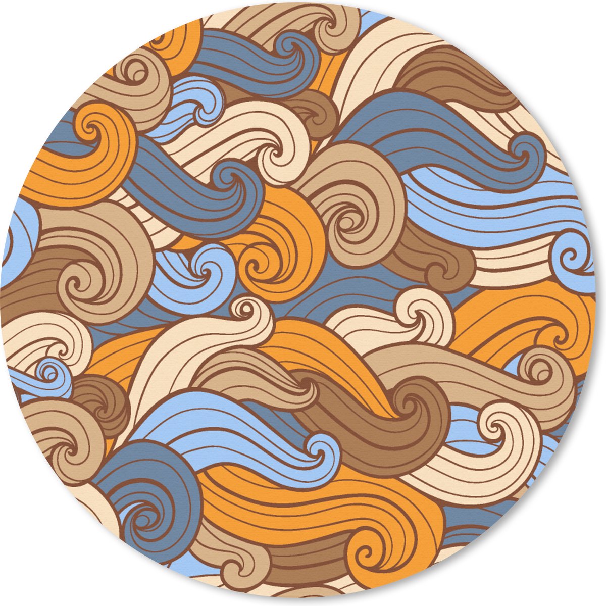 Muismat rond 20x20 cm - Mousepad Vintage - Japans - Patronen - Ronde muismatten