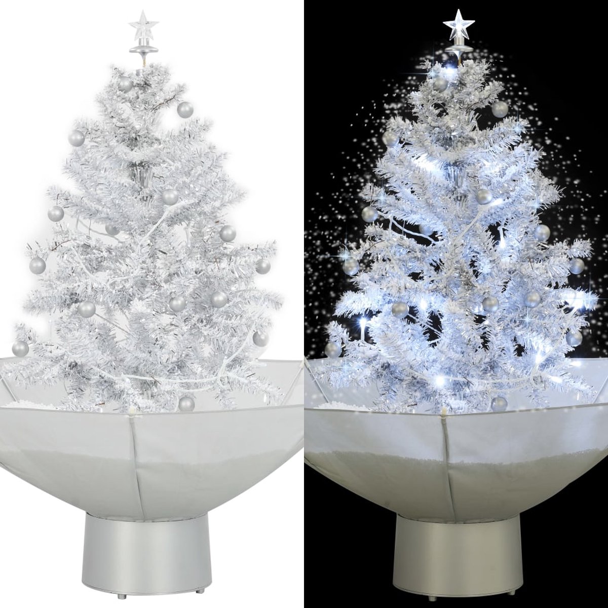 Prolenta Premium - Kerstboom sneeuwend met paraplubasis 75 cm wit