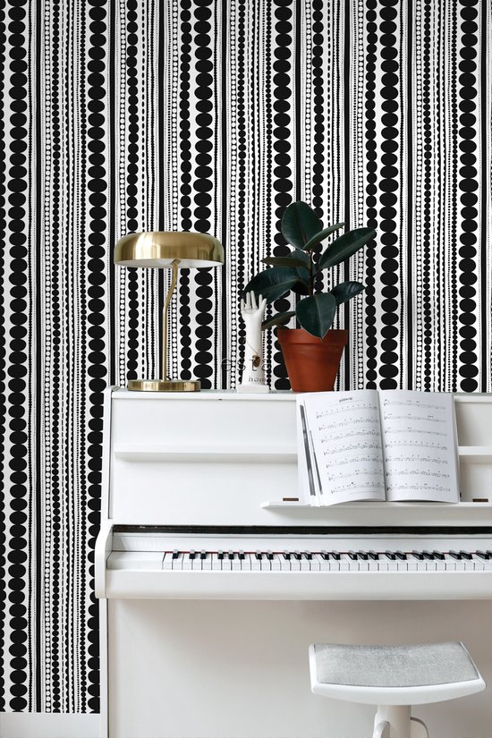 Perles de papier peint intissé HD noir et blanc - 138838 de ESTAhome