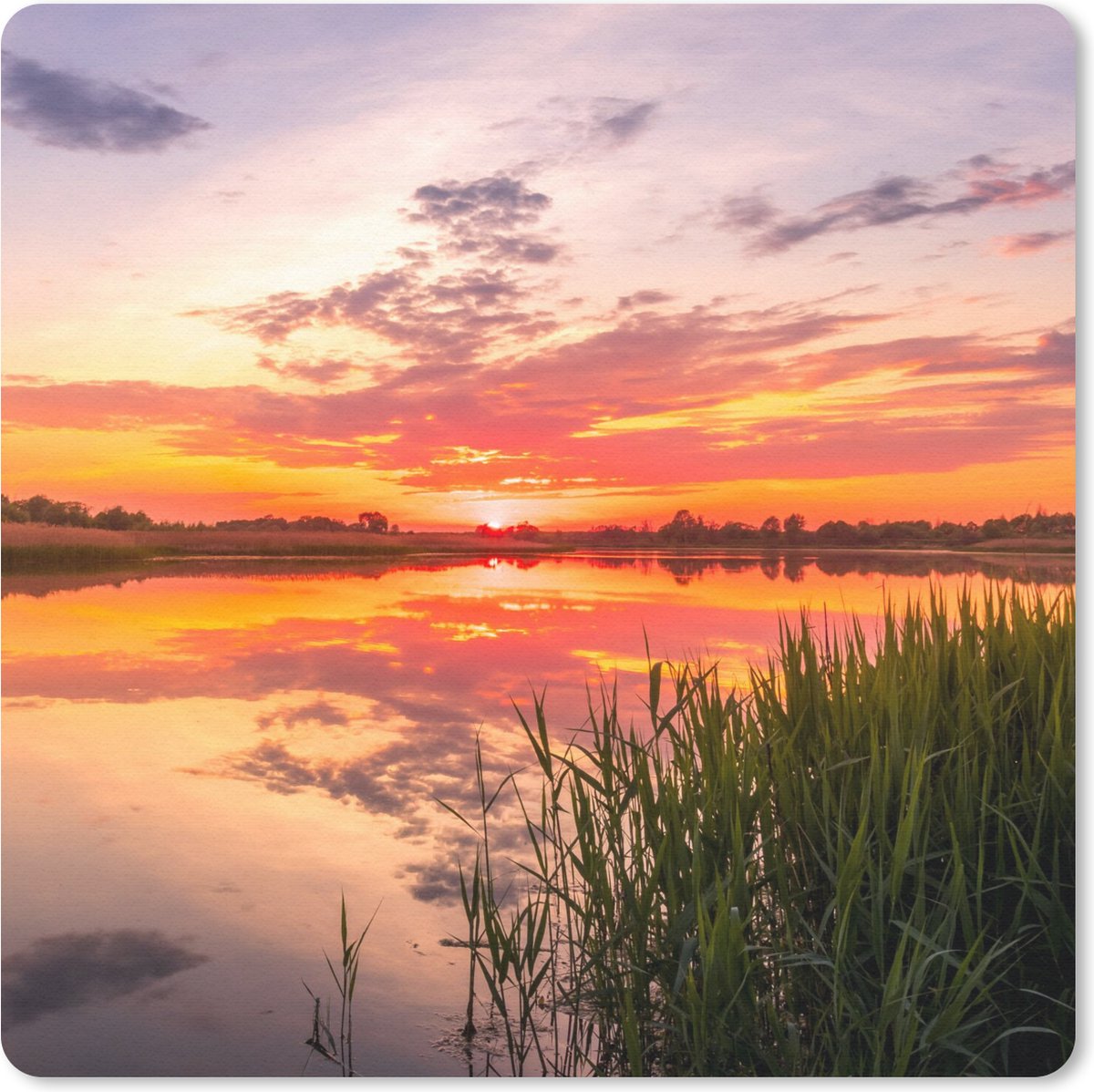 Muismat 20x20 cm - Mousepad Water - Lucht - Natuur - Muismatten