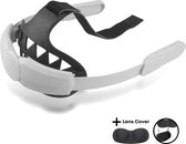 Madine Elite Strap inclusief Lens Cover - Geschikt voor Oculus Quest 2 - Verstelbare Comfortabele Riem met Hoofdkussen voor Meta Quest 2 - 3D Bril Accessoires