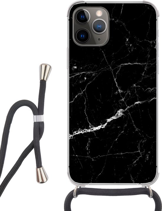 Coque Avec Effet Marbre + Cordon Pour IPhone 12/11 Pro Max Et Autres Modèles - Protection TPU Avec Charge Qi