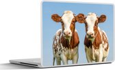 Sticker ordinateur portable - 14 pouces - Vaches - Ciel - Animaux - Ferme - Portrait