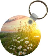 Porte-clés - Fleurs - Marguerite - Nature - Soleil - Horizon - Plastique - Rond - Cadeaux à distribuer