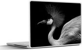 Laptop sticker - 15.6 inch - Kraanvogel - Zwart - Wit - Vogel - Dieren - 36x27,5cm - Laptopstickers - Laptop skin - Cover