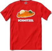 Schnitzel -  grappig verjaardag kleding cadeau - eten teksten - T-Shirt - Heren - Rood - Maat 4XL
