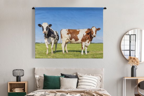 Tapisserie - Toile murale - Vaches - Ferme - Herbe - Nature - Animaux - 180x135 cm - Tapisserie