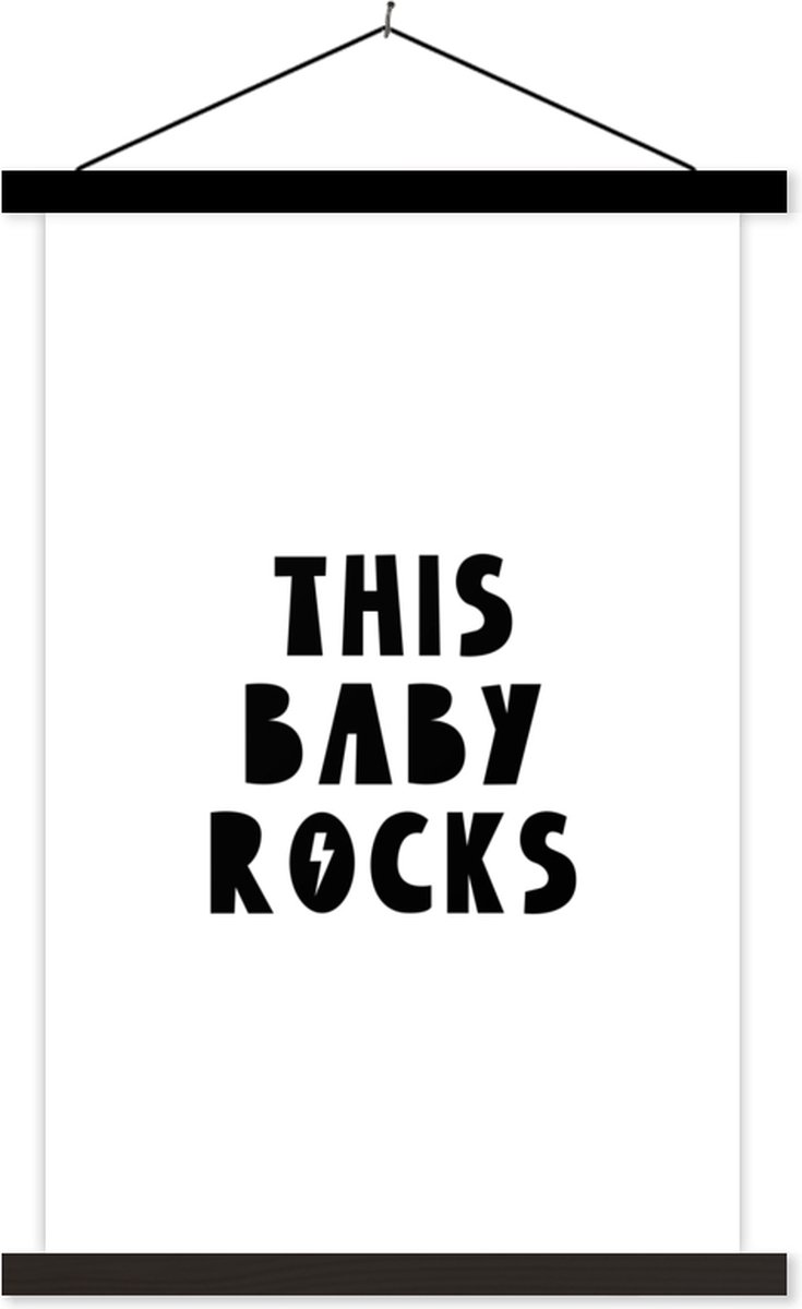 Schoolplaat kinderkamer - Quotes - This baby rocks - Baby - Kinderen - Spreuken - Muurdecoratie kinderkamer - 40x60 cm