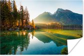 Poster Lac - Forêt - Montagnes - Nature - Soleil - Paysage - 30x20 cm - Décorations de Noël - Décoration de Noël pour intérieur - Noël