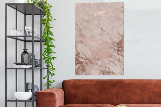 Peintures sur Toile Marbre - Rose - Luxe - 80x120 cm - Décoration murale