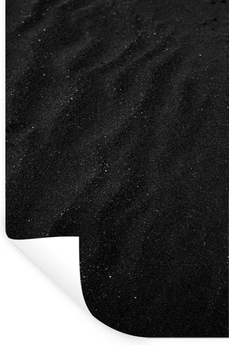 Muurstickers - Sticker Folie - Zand - Zwart - Wit - Strand - 60x90 cm - Plakfolie - Muurst