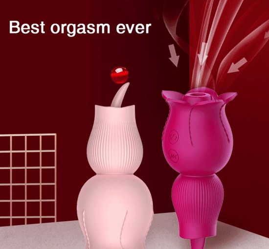 Qarano Night Rose - Vibromasseur à pression d'air - Vibromasseur à aspiration - Vibromasseur à lécher - Lèche et suce - 14 positions - Satisfyer - G-Spot Booster - Masseur - Sex Toy - Orgasme Intense