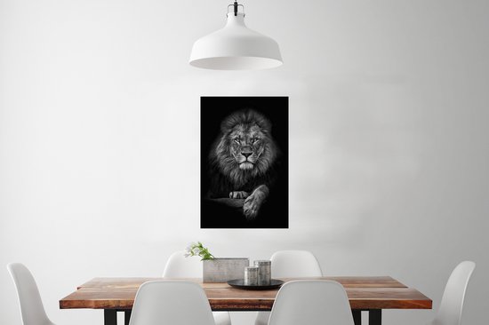 Affiche Lion - Animaux - Zwart - Wit - 40x60 cm