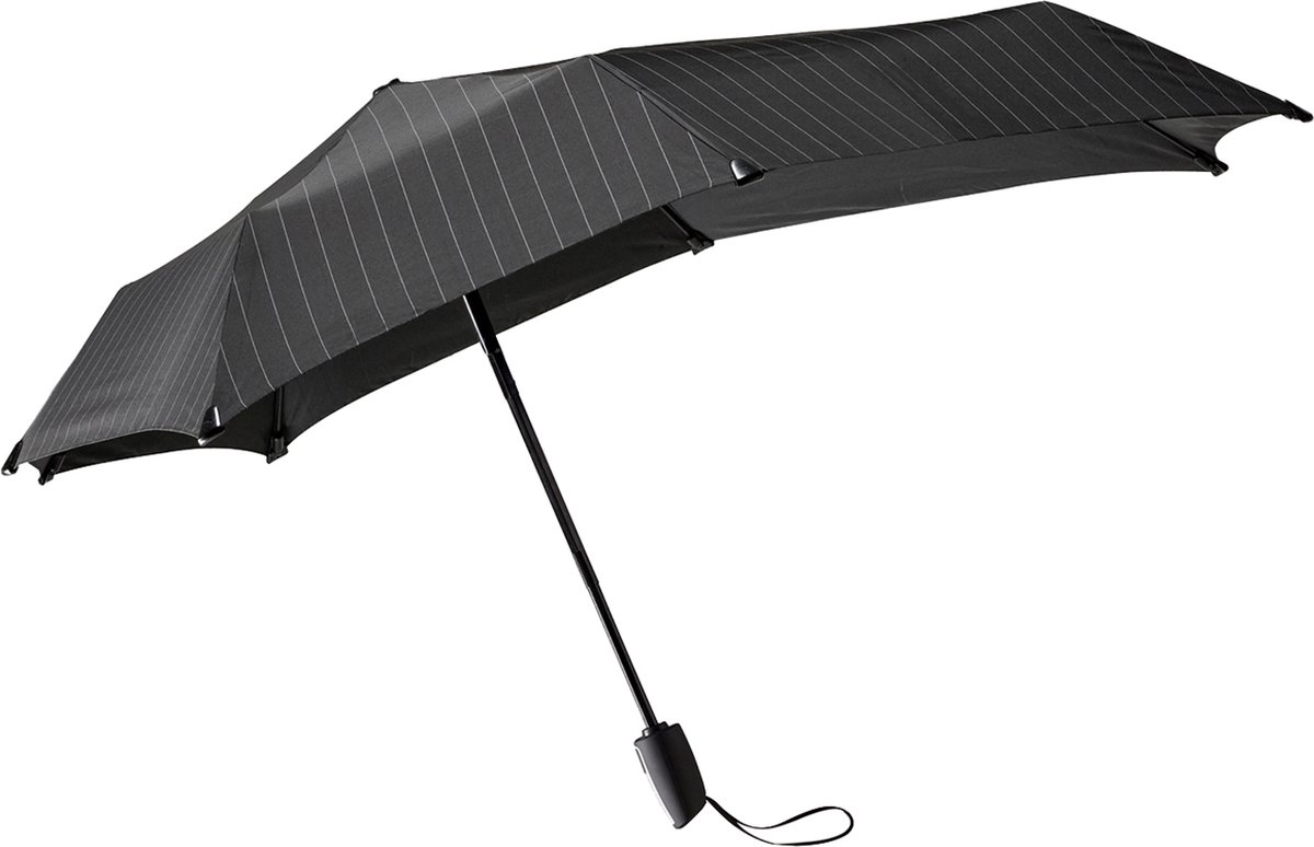 Senz° Mini Automatic Opvouwbare Storm Paraplu Zwart Reflective