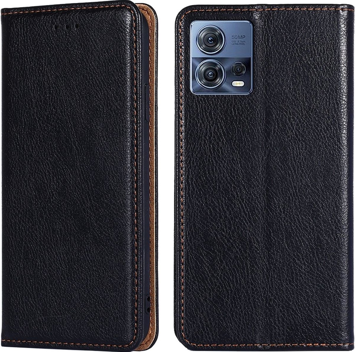 Mobigear Telefoonhoesje geschikt voor Motorola Edge 30 Fusion Hoesje | Mobigear Wallet Bookcase Portemonnee | Pasjeshouder voor 2 Pasjes | Telefoonhoesje voor Pinpas / OV Kaart / Rijbewijs - Zwart