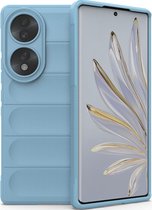 Mobigear Hoesje geschikt voor HONOR 70 Telefoonhoesje Flexibel TPU | Mobigear Bumpy Backcover | 70 Case | Back Cover - Blauw