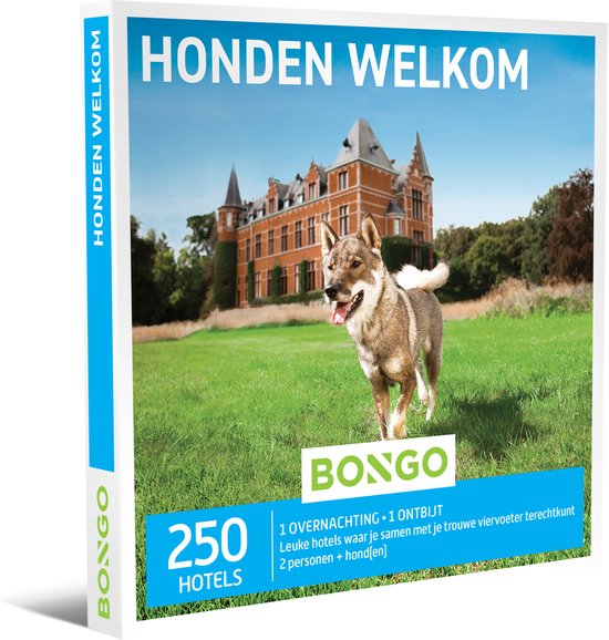 Bongo Bon België - Chèque Cadeau Bienvenue Chiens - Carte cadeau cadeau pour homme ou femme | 250 hôtels acceptant les animaux domestiques