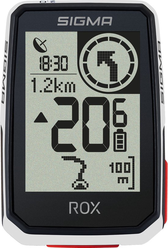 GPS Fietscomputer Sigma ROX 2.0 GPS met standaard stuurhouder - wit