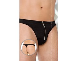 SoftLine Collection - Sexy heren string met sluiting aan de voorkant zwart M/L