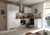 Hoekkeuken 280  cm - complete keuken met apparatuur Anton  - Wit/Wit - soft close - keramische kookplaat - vaatwasser - afzuigkap - oven    - spoelbak