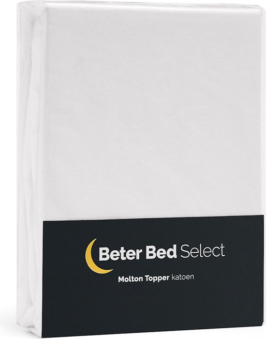 Beter Bed Select Molton Topper 200 x 210/220 cm - Matrasbeschermer - Matrashoes - 10 cm - Wit