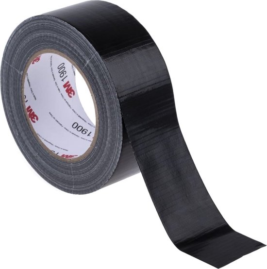 Ducktape zwart - duck tape - ducttape - duct tape - 50mm x 50m - per