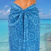 Happy Pareo Blue Paisley - blauwe sarong omslagdoek met print | bol
