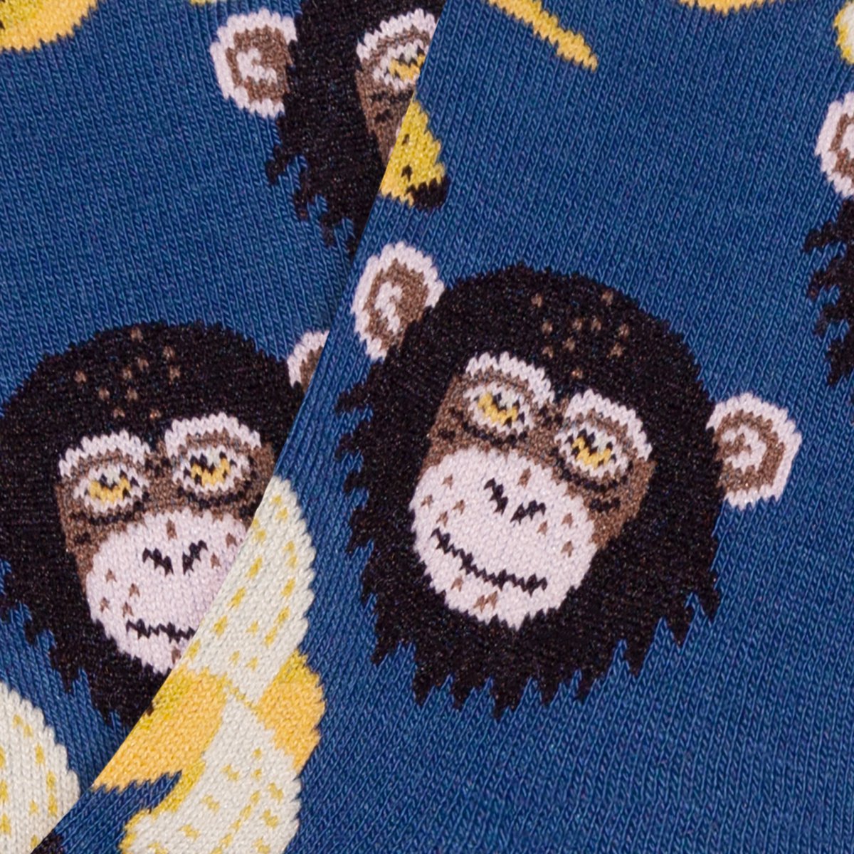 Jimmy Lion Kids Monkeys & Bananas Unisex Sokken - Blauw