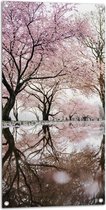 WallClassics - Tuinposter – Prachtige Bloesem Bomen - 50x100 cm Foto op Tuinposter  (wanddecoratie voor buiten en binnen)