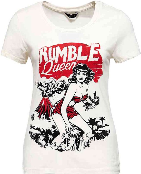 Camiseta Queen Kerosin Rockabilly - Corte Slim Mujer Camiseta Queen Kerosin Retro Años 50 Estampado Comic