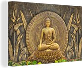 Peinture sur toile bouddha - Bouddha - Zen - Bronze - Peintures sur toile - Photo sur toile - Décoration murale - 60x40 cm
