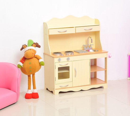 Houten Speelkeuken Luxe - Kinderkeuken - Met Geluid & Licht - Inclusief