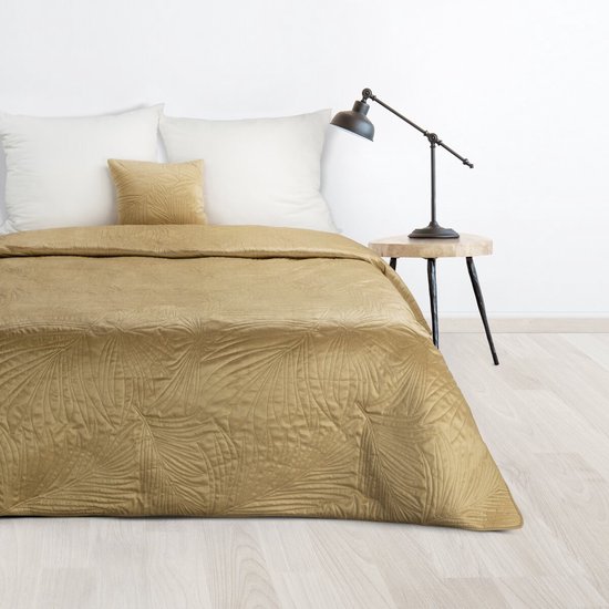Oneiro’s luxe LUIZ /type 4/ Beddensprei Beige - 220x240 cm – bedsprei 2 persoons - beige – beddengoed – slaapkamer – spreien – dekens – wonen – slapen
