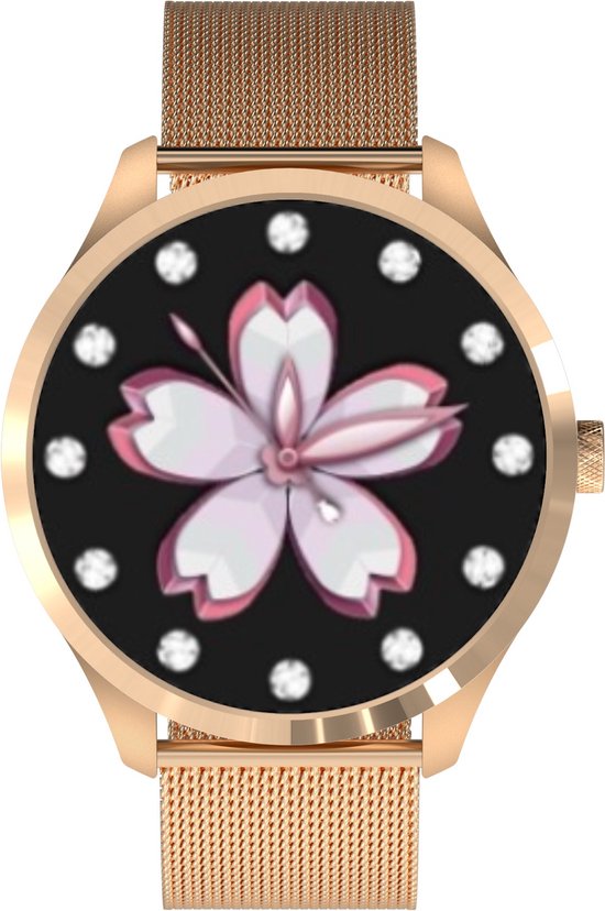 Belesy® Y4 Pro 2022 - Smartwatch Dames - Smartwatch Heren - Android - IOS - Horloge - 1.28 inch - Kleurenscherm - Stappenteller - Bloeddruk - Hartslag - 75+ Wijzerplaten - Sporten - Staal - Goud - Moederdag