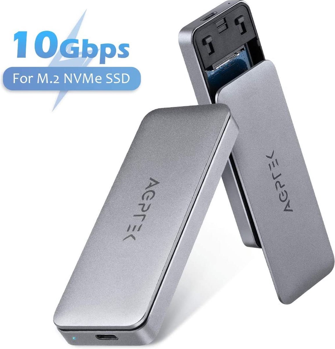ORICO Boîtier SSD M.2 NVMe 10Gbps USB 3.2 Gen2, Adaptateur USB M2 NVMe  Lecteur de Disque dur SSD M.2 M-Key/M+B Key 2230/2242/2260/2280, Externe