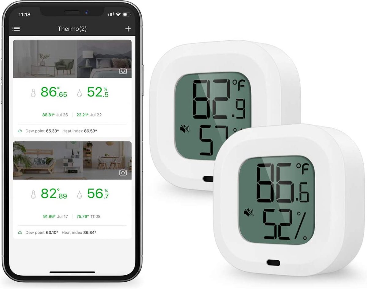 Kamerthermometer - Digitale Thermometer – Vochtigheidsmeter - Binnenthermometer