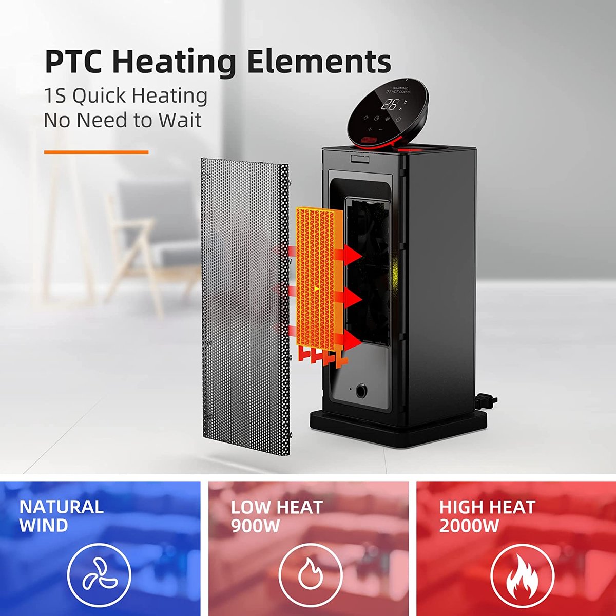 OMISOON® | Fan Heater 2000 W | Ventilatorkachel | Keramische kachel ECO |  Heaters... | bol.com