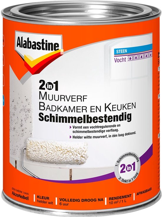 3. Alabastine 2 In 1 Badkamer wit