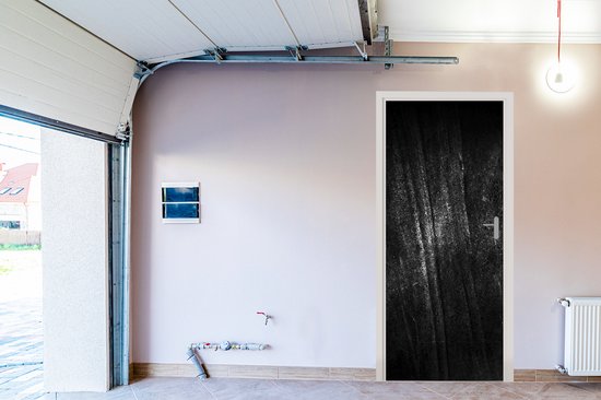 Deursticker Metaal print - Zwart - Glitter - 90x215 cm - Deurposter