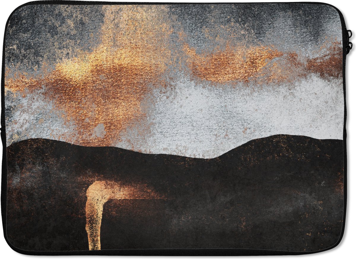 Laptophoes - Goud - Abstract - Chic - Laptop - Laptopcover - Laptop case - 14 Inch