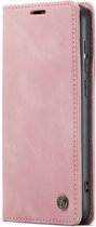 Casemania Hoesje Geschikt voor Oppo A17 Pale Pink - Portemonnee Book Case