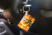Porte-clés - Coucher de soleil - Palmier - Nuages - Mer - Plage - Distribuer des cadeaux - Plastique