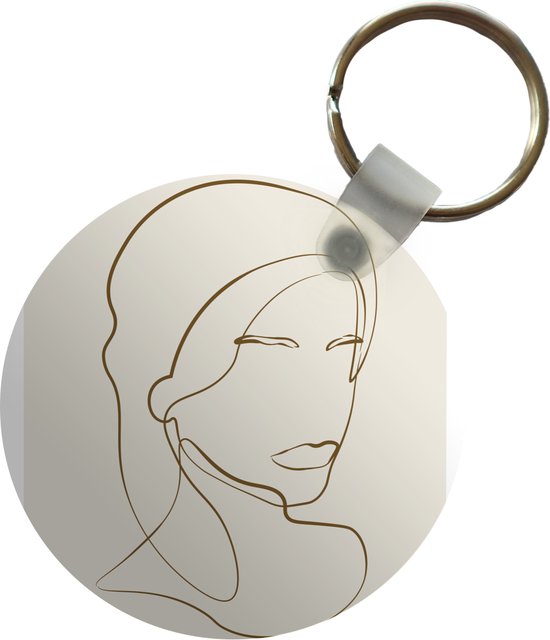 Sleutelhanger - Vrouwen - Tekst - Quotes - Line art - Plastic - Rond - Uitdeelcadeautjes