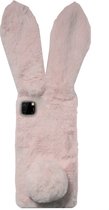 ADEL Siliconen Back Cover Softcase Hoesje Geschikt voor Huawei Y5p - Roze Konijn Pluche Stof